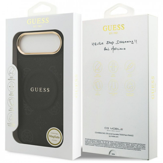 Case Guess Peony Hot Stamp MagSafe for iPhone Air black Case Guess Peony Hot Stamp MagSafe for iPhone Air black