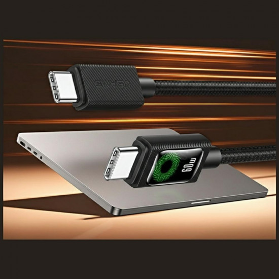Cable USAMS U92 60W USB-C to USB-C 1.2m black