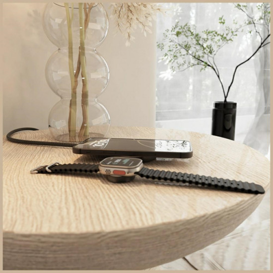 Zens Pro 2 2-in-1 Wireless Charger + Apple Watch Qi2 15W USB-C Charger black