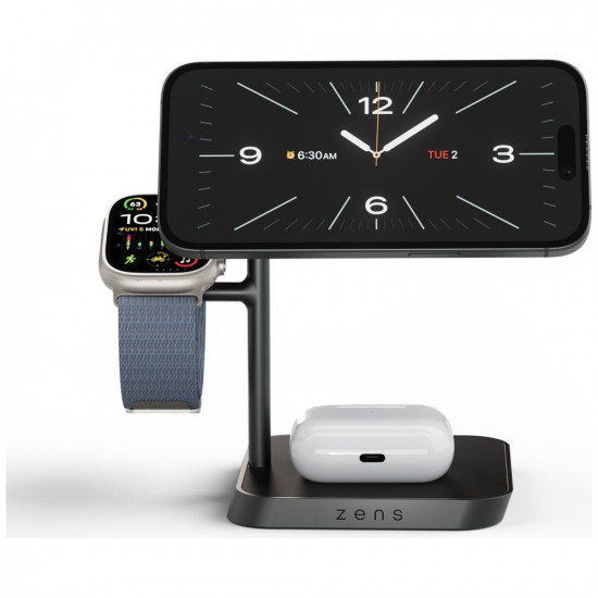 3-in-1 Magnetic Induction Charger Zens Office Charger Pro 3 + Apple Watch Charging 15W Qi2