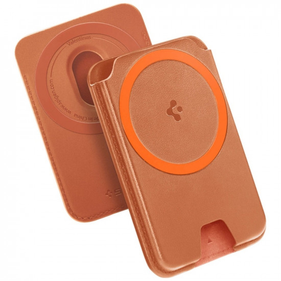 Spigen Valentinus MagFit+ MagSafe magnetic wallet orange Spigen Valentinus MagFit+ MagSafe magnetic wallet orange