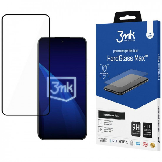 Tempered Glass 3MK HardGlass Max for Redmi Note 15 Pro 5G, Black