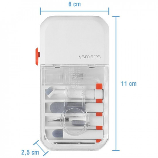 Multifunctional cleaning set 4smarts 10in1 for phones and devices white Multifunctional cleaning set 4smarts 10in1 for phones and devices white