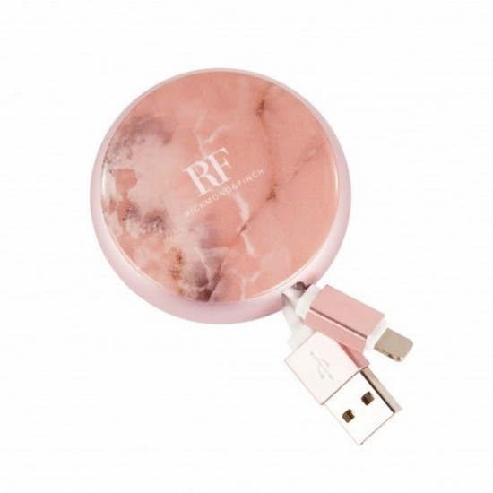 Richmond&amp;Finch Retractable USB-C/Micro Cable Pink Marble/Pink Marble CWTYPE-114