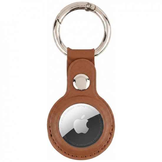 Mercury Leather AirTag case brown