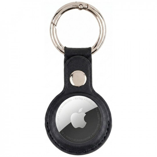 Mercury Leather AirTag case black/black Mercury Leather AirTag case black/black