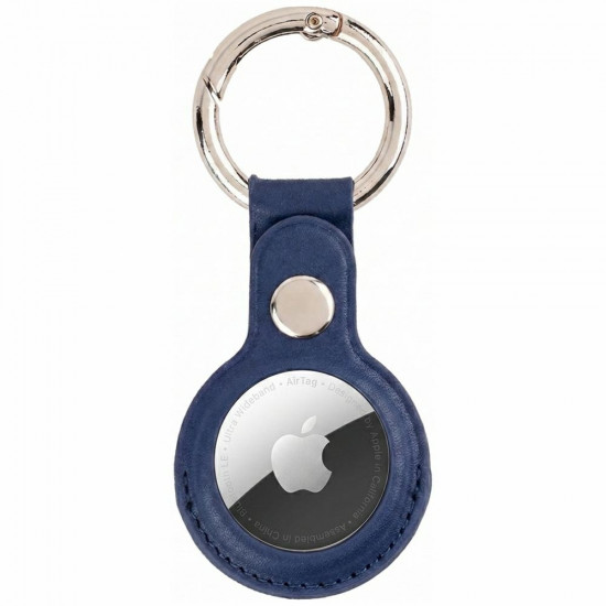 Mercury Leather AirTag Case Navy Blue Mercury Leather AirTag Case Navy Blue