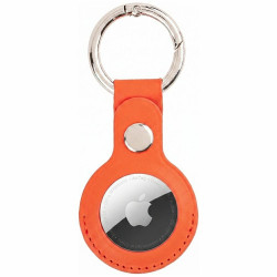Mercury Leather AirTag Case Orange