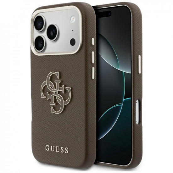 Case Guess FW Resin Logo for iPhone 17 Pro brown Case Guess FW Resin Logo for iPhone 17 Pro brown