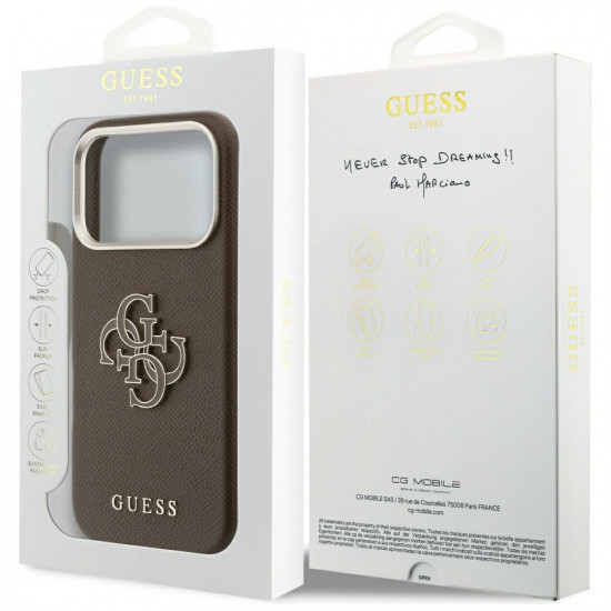 Case Guess FW Resin Logo for iPhone 17 Pro brown Case Guess FW Resin Logo for iPhone 17 Pro brown
