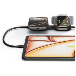 Zens Pro 3 2-in-1 Wireless Charger with Apple Watch Qi2 15W USB-C/USB-C Charging black