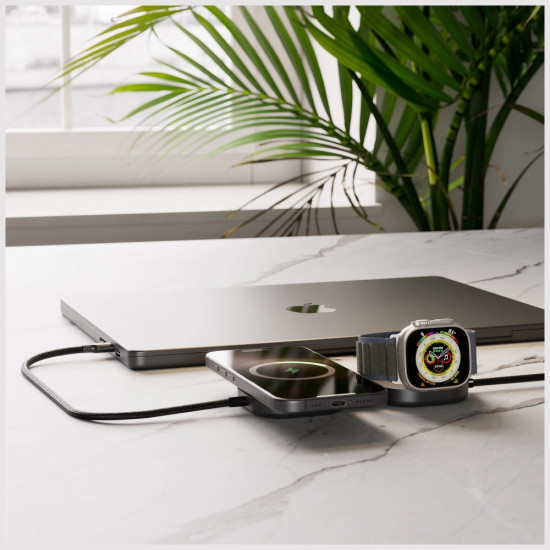 Zens Pro 3 2-in-1 Wireless Charger with Apple Watch Qi2 15W USB-C/USB-C Charging black Zens Pro 3 2-in-1 Wireless Charger with Apple Watch Qi2 15W USB-C/USB-C Charging black