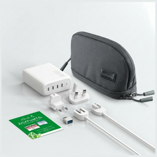 Wall charger 4smarts GaN Flex Pro Travel 200W 4 USB-C white