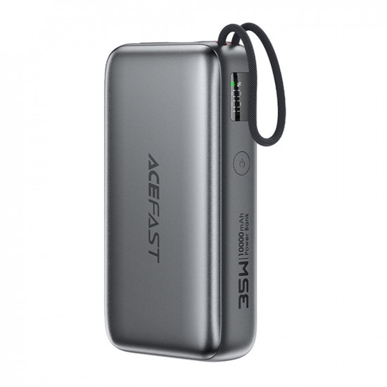 Acefast Power Bank (M32) with Telescopic Cable, Type C, Fast Charge, PD35W, 10000mAh Metal Gray Acefast Power Bank (M32) with Telescopic Cable, Type C, Fast Charge, PD35W, 10000mAh Metal Gray