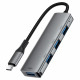 Acefast Hub 4 in 1 (J15) Type C to 4x USB3.0, 5Gbps, Plug&Play, Aluminum Alloy, Nylon Braided Cable Metal Gray Acefast Hub 4 in 1 (J15) Type C to 4x USB3.0, 5Gbps, Plug&Play, Aluminum Alloy, Nylon Braided Cable Metal Gray