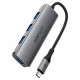 Acefast Hub 4 in 1 (J15) Type C to 4x USB3.0, 5Gbps, Plug&Play, Aluminum Alloy, Nylon Braided Cable Metal Gray Acefast Hub 4 in 1 (J15) Type C to 4x USB3.0, 5Gbps, Plug&Play, Aluminum Alloy, Nylon Braided Cable Metal Gray