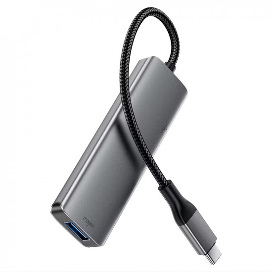 Acefast Hub 4 in 1 (J15) Type C to 4x USB3.0, 5Gbps, Plug&Play, Aluminum Alloy, Nylon Braided Cable Metal Gray Acefast Hub 4 in 1 (J15) Type C to 4x USB3.0, 5Gbps, Plug&Play, Aluminum Alloy, Nylon Braided Cable Metal Gray