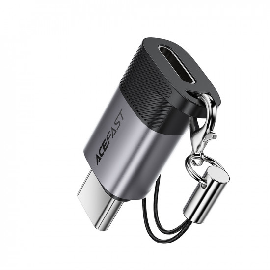 Acefast Adapter (J19) Lightning Female to USB C Male, 60W Charging, USB2.0 Data Transmission Gray Acefast Adapter (J19) Lightning Female to USB C Male, 60W Charging, USB2.0 Data Transmission Gray