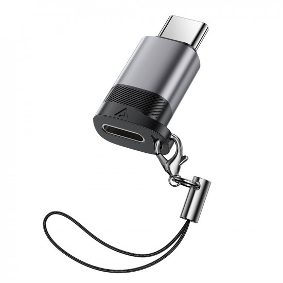 Acefast Adapter (J19) Lightning Female to USB C Male, 60W Charging, USB2.0 Data Transmission Gray Acefast Adapter (J19) Lightning Female to USB C Male, 60W Charging, USB2.0 Data Transmission Gray
