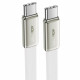 Acefast Data Cable (C24 03) Type C to Type C, Fast Charging, 60W, Ultra‑Thin Flat Design, Nylon Braided, 1.2m White