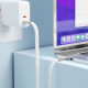 Acefast Data Cable (C24 03) Type C to Type C, Fast Charging, 60W, Ultra‑Thin Flat Design, Nylon Braided, 1.2m White