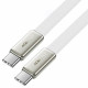 Acefast Data Cable (C24 03) Type C to Type C, Fast Charging, 60W, Ultra‑Thin Flat Design, Nylon Braided, 1.2m White