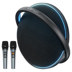 Acefast Portable Wireless Speaker (K5 Max) with Dual Wireless Mics, 350W Peak, TWS Stereo, DSP, RGB Lights Black