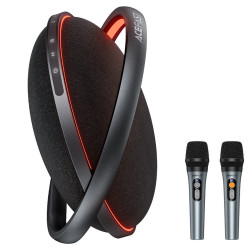 Acefast Portable Wireless Speaker (K5 Max) with Dual Wireless Mics, 350W Peak, TWS Stereo, DSP, RGB Lights Black Acefast Portable Wireless Speaker (K5 Max) with Dual Wireless Mics, 350W Peak, TWS Stereo, DSP, RGB Lights Black