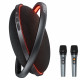 Acefast Portable Wireless Speaker (K5 Max) with Dual Wireless Mics, 350W Peak, TWS Stereo, DSP, RGB Lights Black