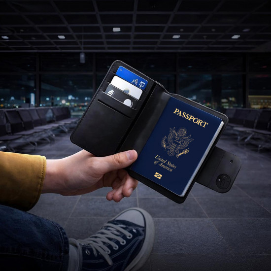 Acefast Smart Passport Cover (S6) Apple "Find My", Built in Tracker, Slim Design, PU Leather Black Acefast Smart Passport Cover (S6) Apple "Find My", Built in Tracker, Slim Design, PU Leather Black
