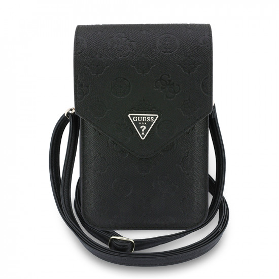 Guess Universal Wallet Grained Peony Triangle (GUCWB2PGPOTRK) Adjustable Strap, Eco Leather, Two Layer Black Guess Universal Wallet Grained Peony Triangle (GUCWB2PGPOTRK) Adjustable Strap, Eco Leather, Two Layer Black