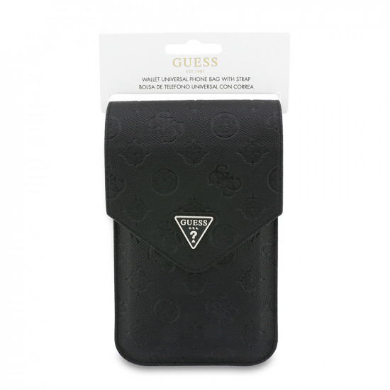 Guess Universal Wallet Grained Peony Triangle (GUCWB2PGPOTRK) Adjustable Strap, Eco Leather, Two Layer Black Guess Universal Wallet Grained Peony Triangle (GUCWB2PGPOTRK) Adjustable Strap, Eco Leather, Two Layer Black