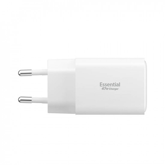 Spigen Wall Charger Essential EE473EU (ACH09464) USB, 2x Type C, Fast Charging, Quantum Boost, 47W White Spigen Wall Charger Essential EE473EU (ACH09464) USB, 2x Type C, Fast Charging, Quantum Boost, 47W White