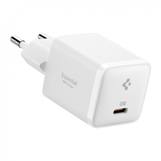 Spigen Wall Charger Essential EE301EU (ACH09492) Type C, Fast Charging, Quantum Boost, 30W White Spigen Wall Charger Essential EE301EU (ACH09492) Type C, Fast Charging, Quantum Boost, 30W White