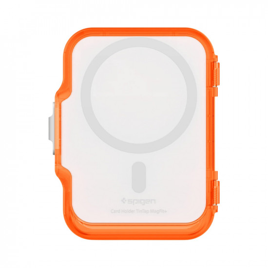 Spigen Magnetic Wallet TinTap MagFit+ (AFA11381) MagSafe, Easy Access, Minimalist Construction Frost Clear Orange