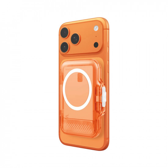 Spigen Magnetic Wallet TinTap MagFit+ (AFA11381) MagSafe, Easy Access, Minimalist Construction Frost Clear Orange
