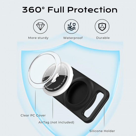 Techsuit AirTag Dog Collar Holder BuddyGuard (DG1) Full Body Cover, Waterproof, for Collars 0.6"–1.3" Wide Black Techsuit AirTag Dog Collar Holder BuddyGuard (DG1) Full Body Cover, Waterproof, for Collars 0.6"–1.3" Wide Black