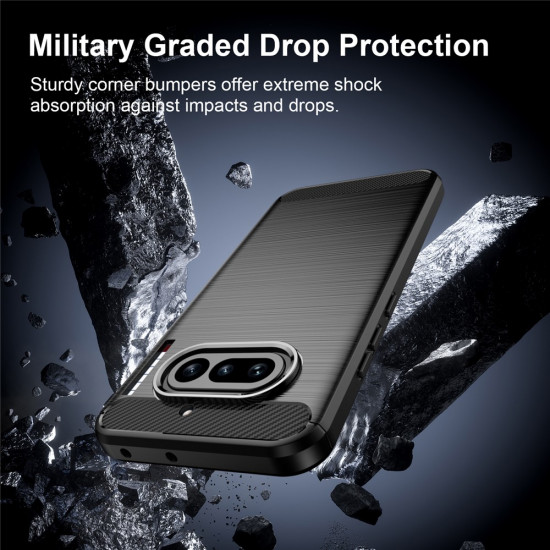 Techsuit Carbon Silicone Nothing Phone (4a) Black Techsuit Carbon Silicone Nothing Phone (4a) Black