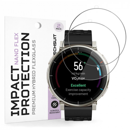 Techsuit Nano Flex (2 pack) Amazfit Active 3 Premium Black