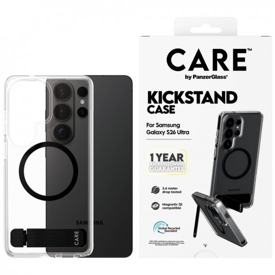 Case CARE by PanzerGlass Urban Explorer w. Black Qi for Samsung Galaxy S26 Ultra transparent Case CARE by PanzerGlass Urban Explorer w. Black Qi for Samsung Galaxy S26 Ultra transparent