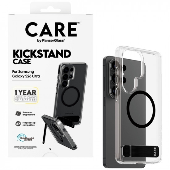 Case CARE by PanzerGlass Urban Explorer w. Black Qi for Samsung Galaxy S26 Ultra transparent Case CARE by PanzerGlass Urban Explorer w. Black Qi for Samsung Galaxy S26 Ultra transparent