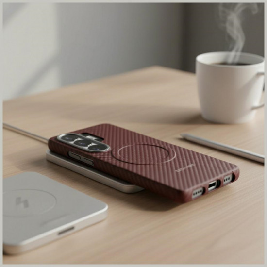 Samsung Carbon Magnet Case for Samsung Galaxy S26 Ultra red