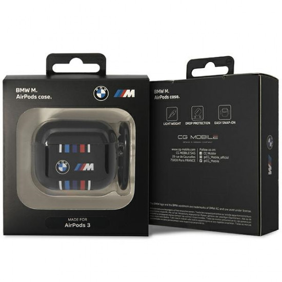 BMW BMA322SWTK AirPods 3 gen cover black Multiple Colored Lines BMW BMA322SWTK AirPods 3 gen cover black Multiple Colored Lines