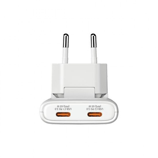 Verbatim Fold n Go mains charger GaN 65W white 32355