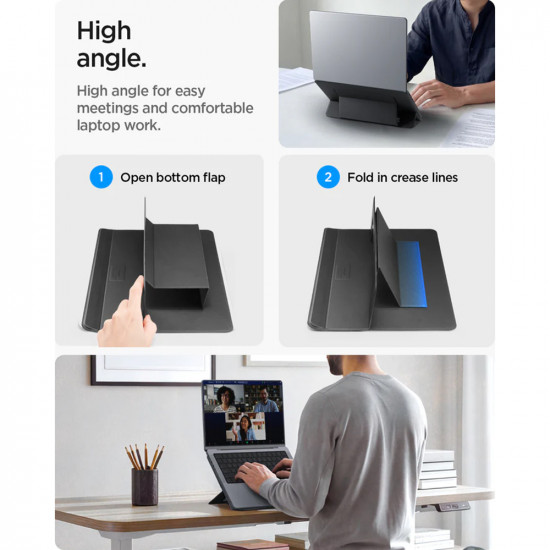 Spigen Slim Fold Laptop Holder LD201 S7 (AMP11116) Foldable, Slim, Stable, Anti Slip, Non Adhesive, Up to 14" Black Spigen Slim Fold Laptop Holder LD201 S7 (AMP11116) Foldable, Slim, Stable, Anti Slip, Non Adhesive, Up to 14" Black
