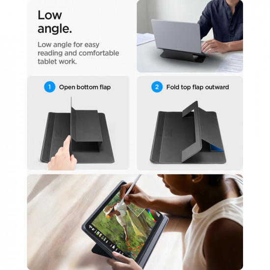 Spigen Slim Fold Laptop Holder LD201 S7 (AMP11116) Foldable, Slim, Stable, Anti Slip, Non Adhesive, Up to 14" Black Spigen Slim Fold Laptop Holder LD201 S7 (AMP11116) Foldable, Slim, Stable, Anti Slip, Non Adhesive, Up to 14" Black