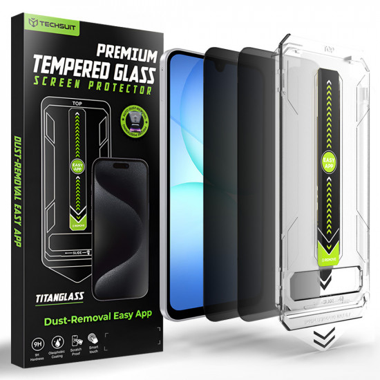 Techsuit [Fingerprint Unlock Compatible] TitanGlass CrystalHD (2 pack) Samsung Galaxy A16 4G / A16 5G / A17 4G / A17 5G Privacy