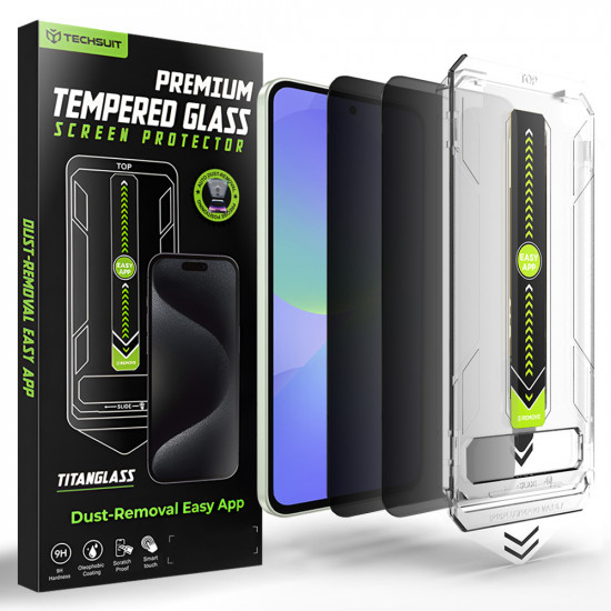 Techsuit [Fingerprint Unlock Compatible] TitanGlass CrystalHD (2 pack) Samsung Galaxy A36 5G / A37 5G Privacy
