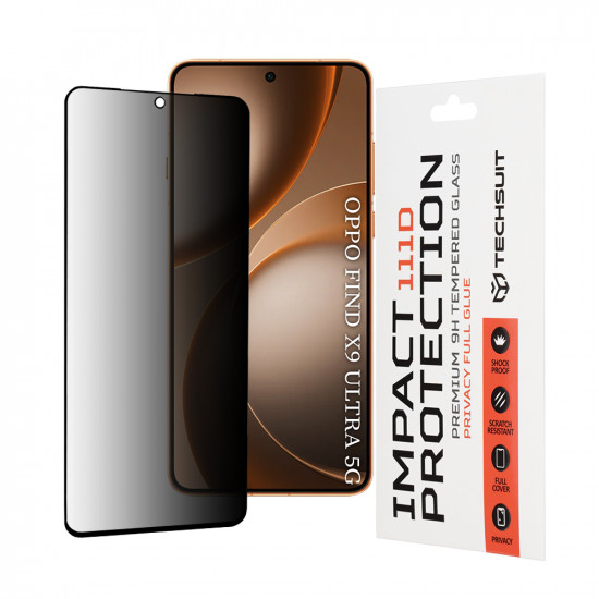 Techsuit 111D Privacy Full Glue Oppo Find X9 Ultra Black