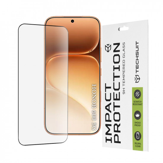 Techsuit 111D Full Cover / Full Glue Glass Honor 600 / 600 Pro Black